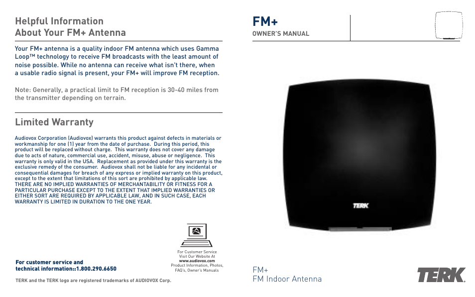 Terk FM+_OMЙ User Manual | 2 pages