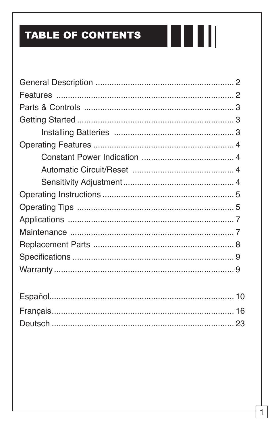 TIF RX-1A Refrigerant Leak Detector User Manual | Page 3 / 32