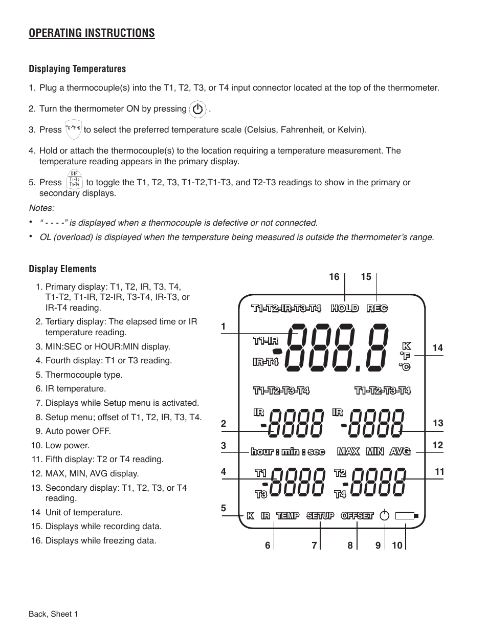 TIF 3340 Professional Differential Thermometer and InfraRed Thermometer User Manual | Page 2 / 6