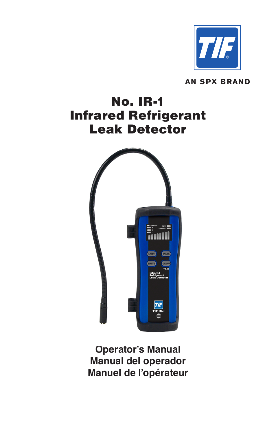 TIF IR-1 Infrared Refrigerant Leak Detector User Manual | 8 pages