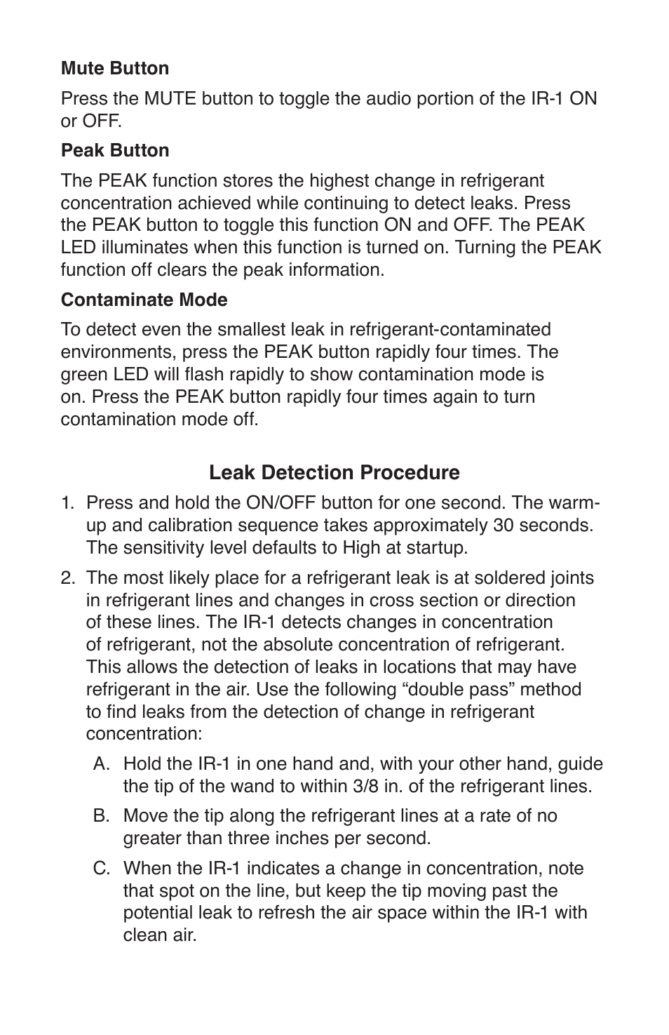 TIF IR-1 Infrared Refrigerant Leak Detector User Manual | Page 5 / 8