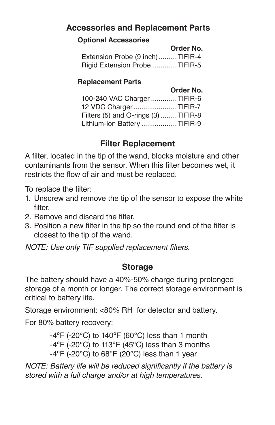 TIF IR-1 Infrared Refrigerant Leak Detector User Manual | Page 7 / 8