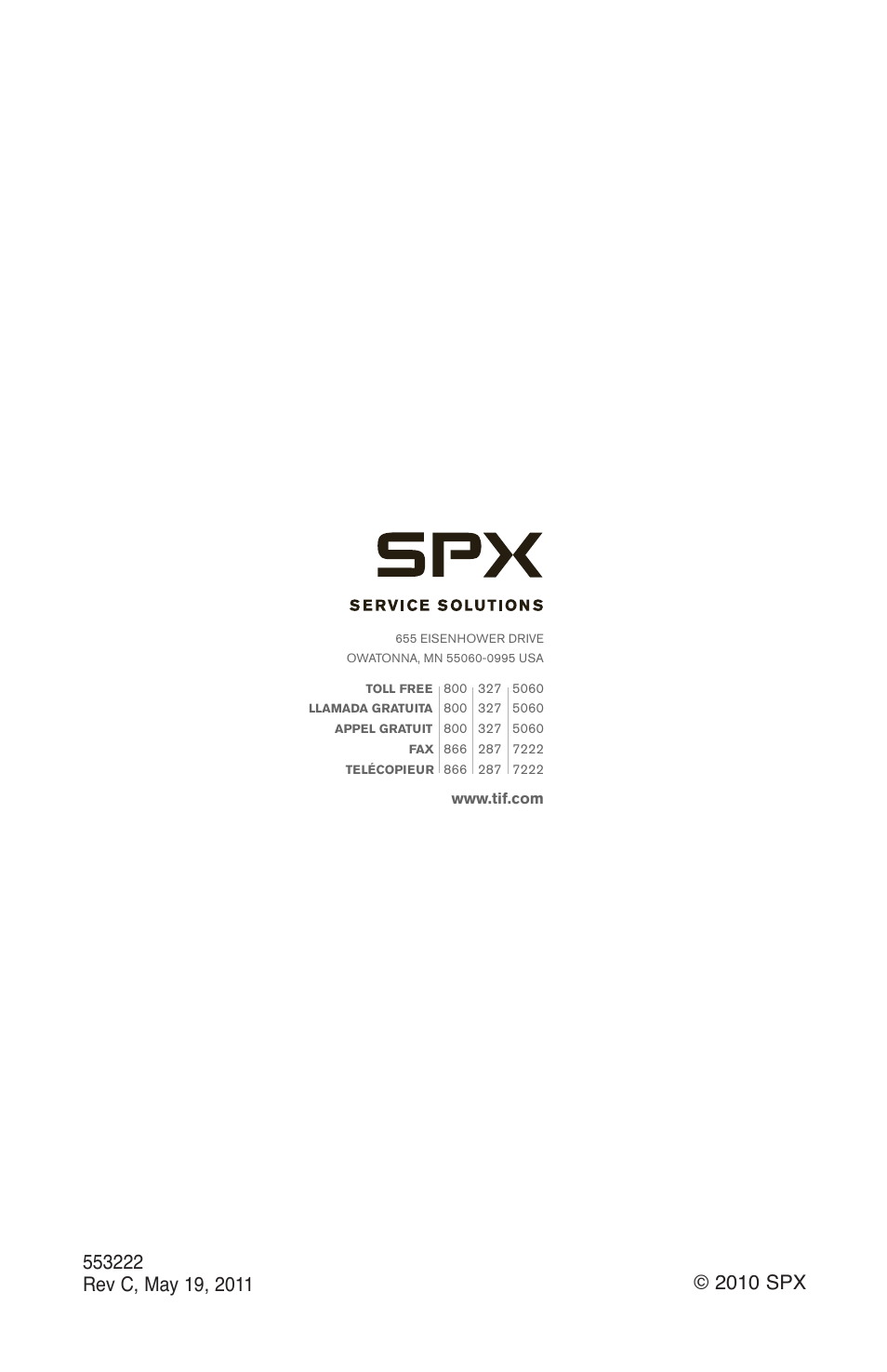 2010 spx | TIF ZX Heated Pentode Refrigerant Detector User Manual | Page 24 / 24