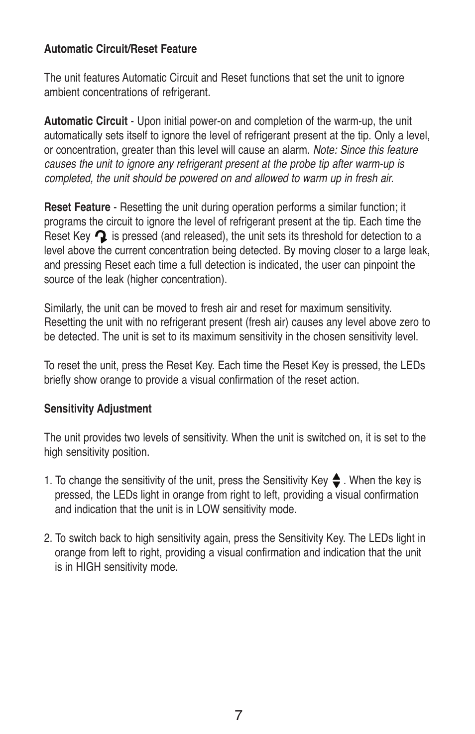 TIF ZX Heated Pentode Refrigerant Detector User Manual | Page 9 / 24