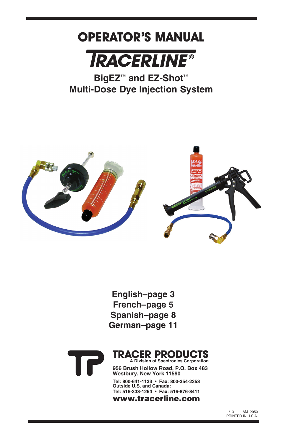 Tracer Big EZ Shot and EZ Shot M-L AM12050 User Manual | 14 pages