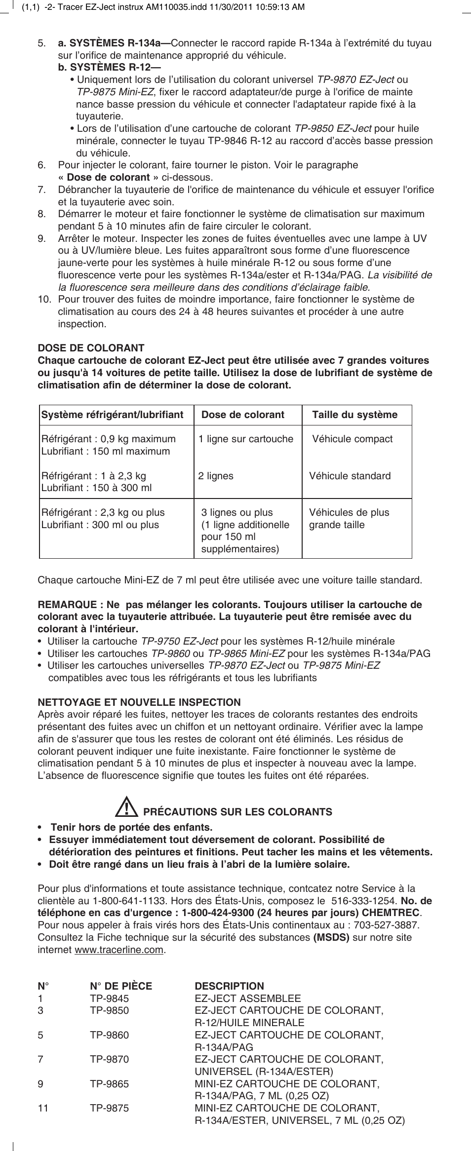 Tracer EZ-JECT, MiniEZ M-L AM11035 (Was A04027-2) User Manual | Page 3 / 8