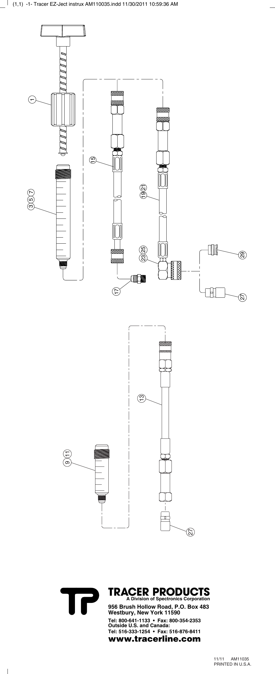 Tracer products | Tracer EZ-JECT, MiniEZ M-L AM11035 (Was A04027-2) User Manual | Page 8 / 8