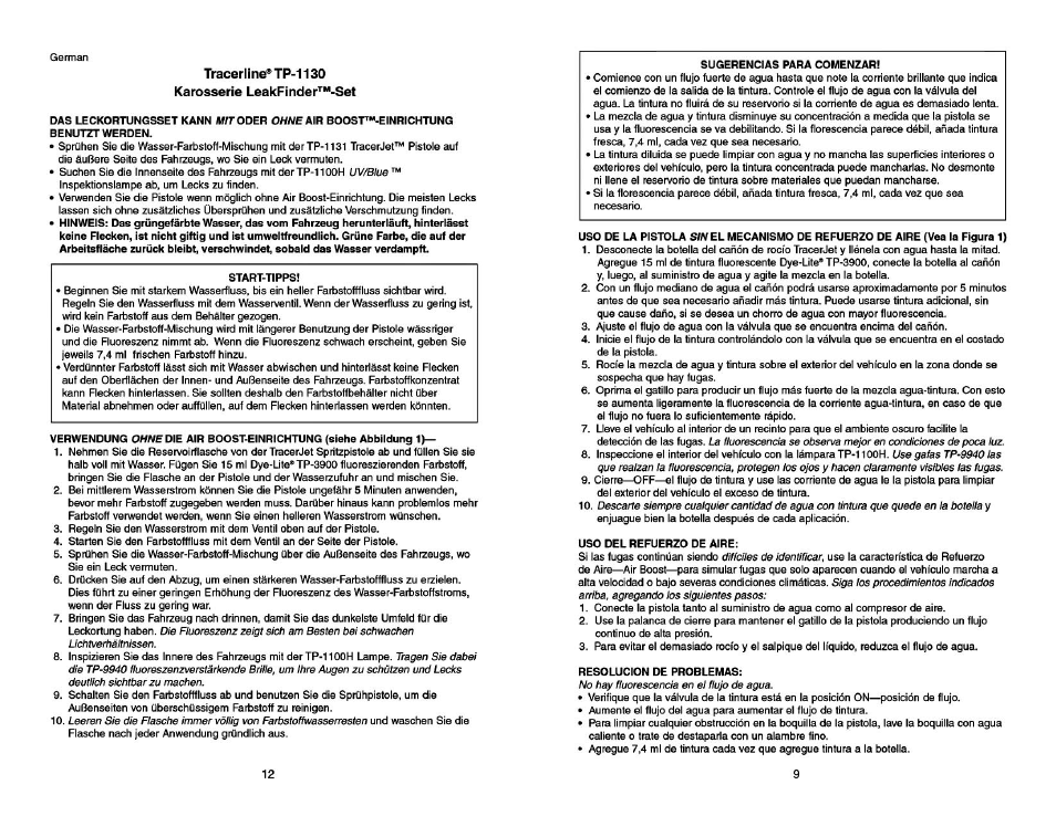 Tracer TP-1130 M-L A03125-2 User Manual | Page 9 / 19