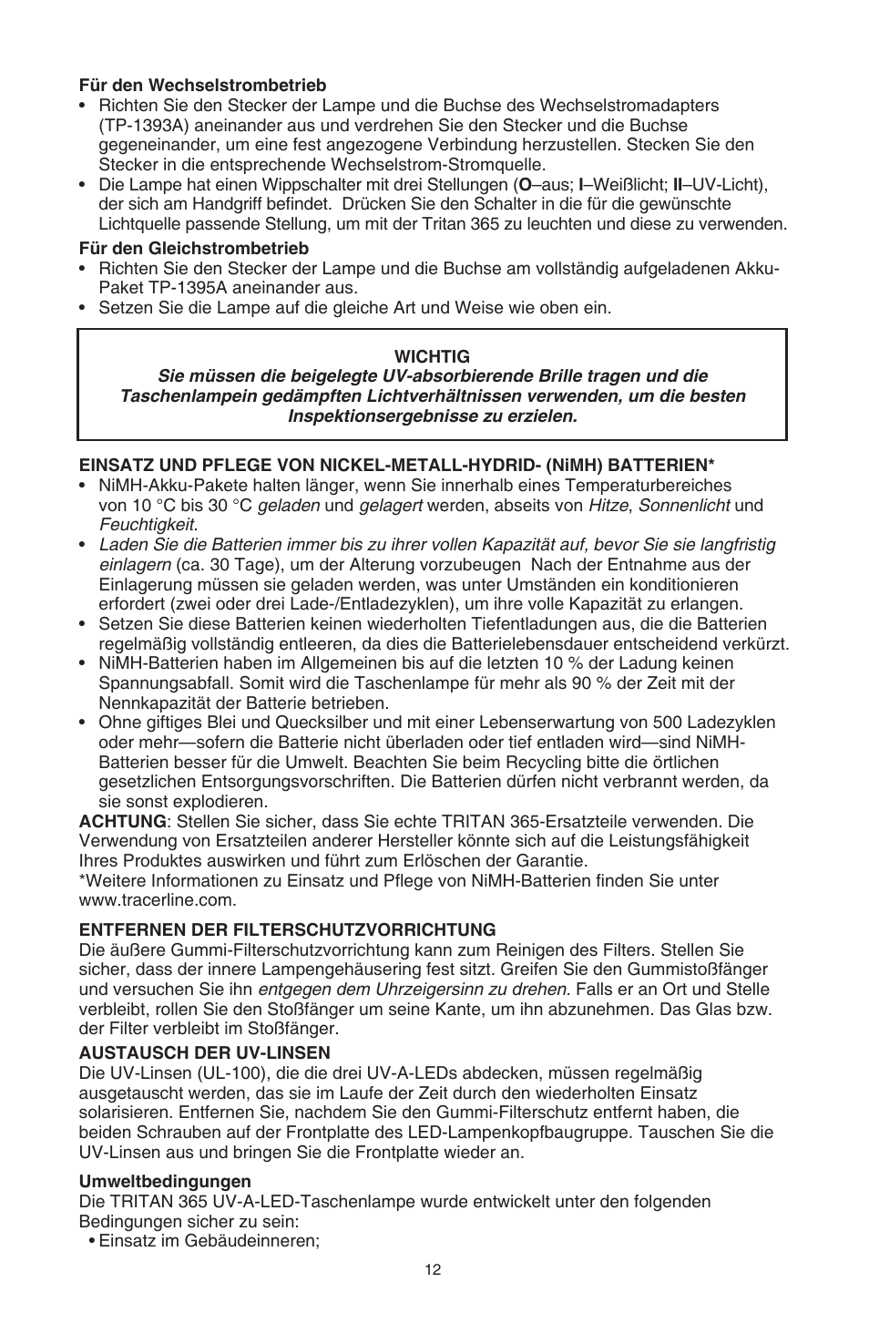 Tracer TP-1390M M-L AM09003-3 User Manual | Page 12 / 15