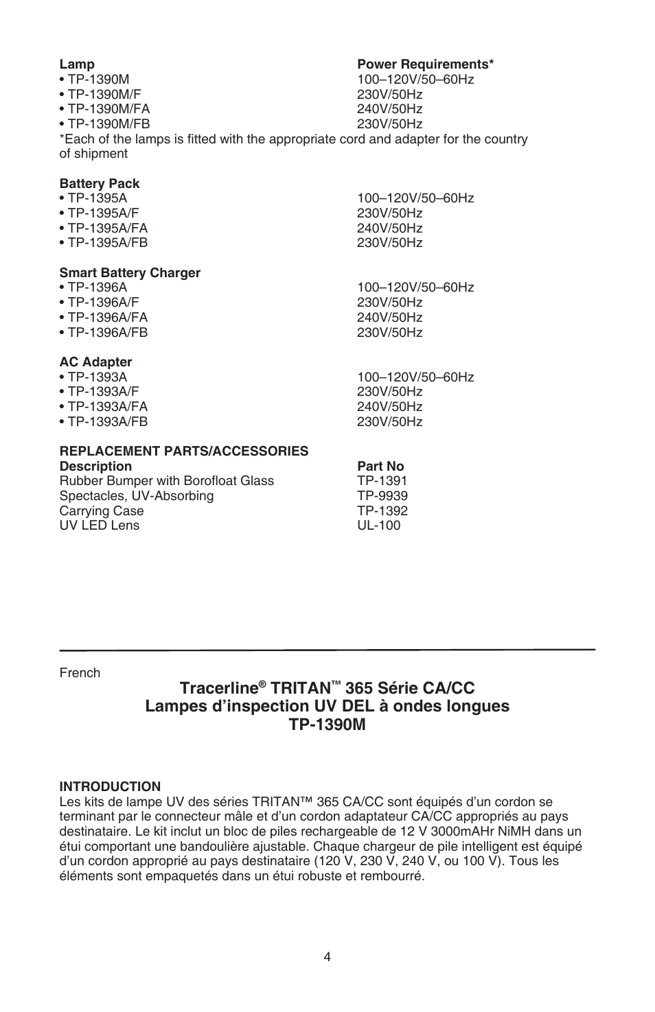 Tracerline, Tritan | Tracer TP-1390M M-L AM09003-3 User Manual | Page 4 / 15