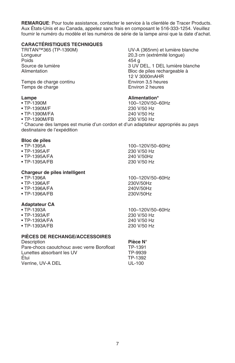 Tracer TP-1390M M-L AM09003-3 User Manual | Page 7 / 15