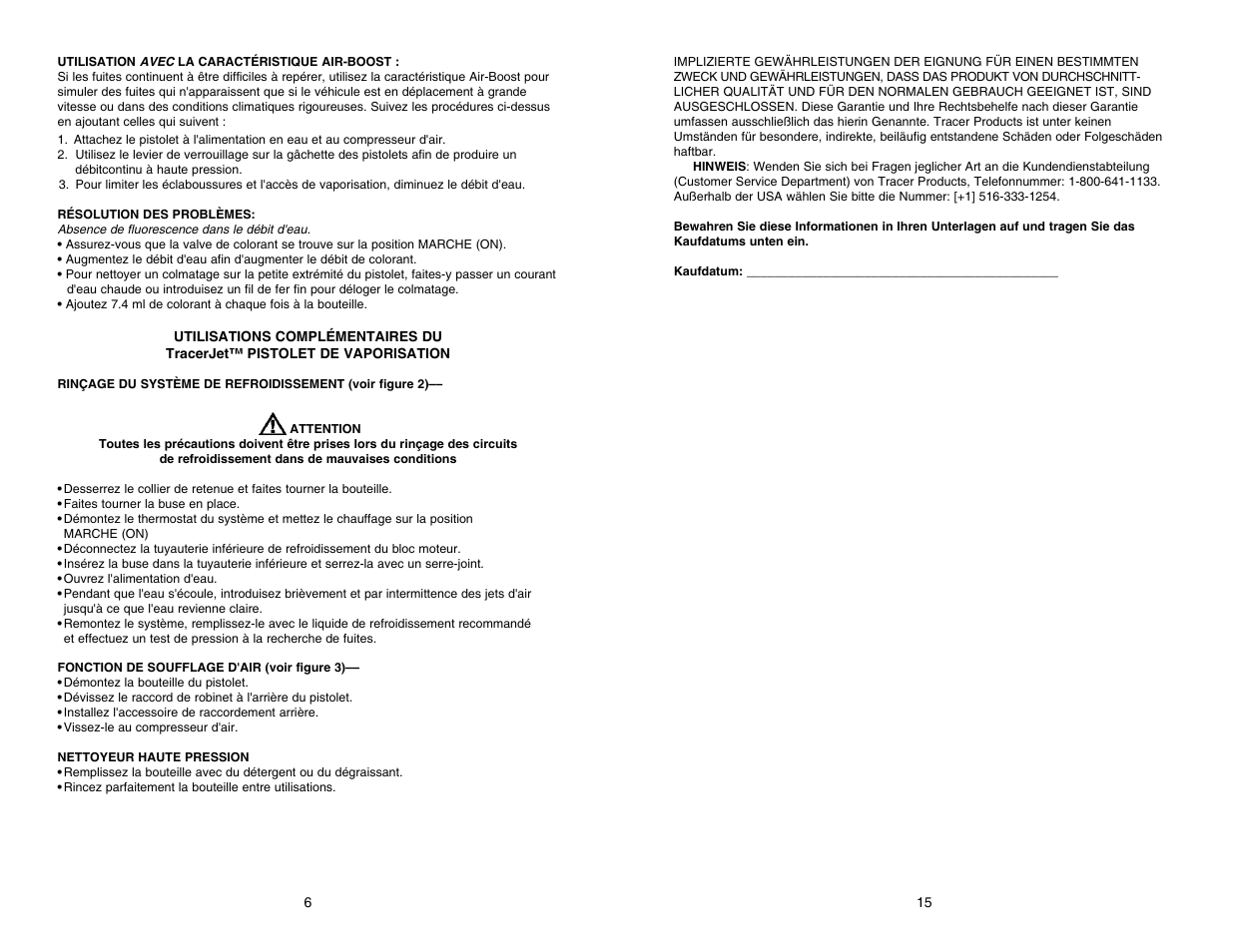 Tp-8648 leakfinder kit manual 15.pdf | Tracer TP-8648 Manual M-L AM06054 User Manual | Page 15 / 19