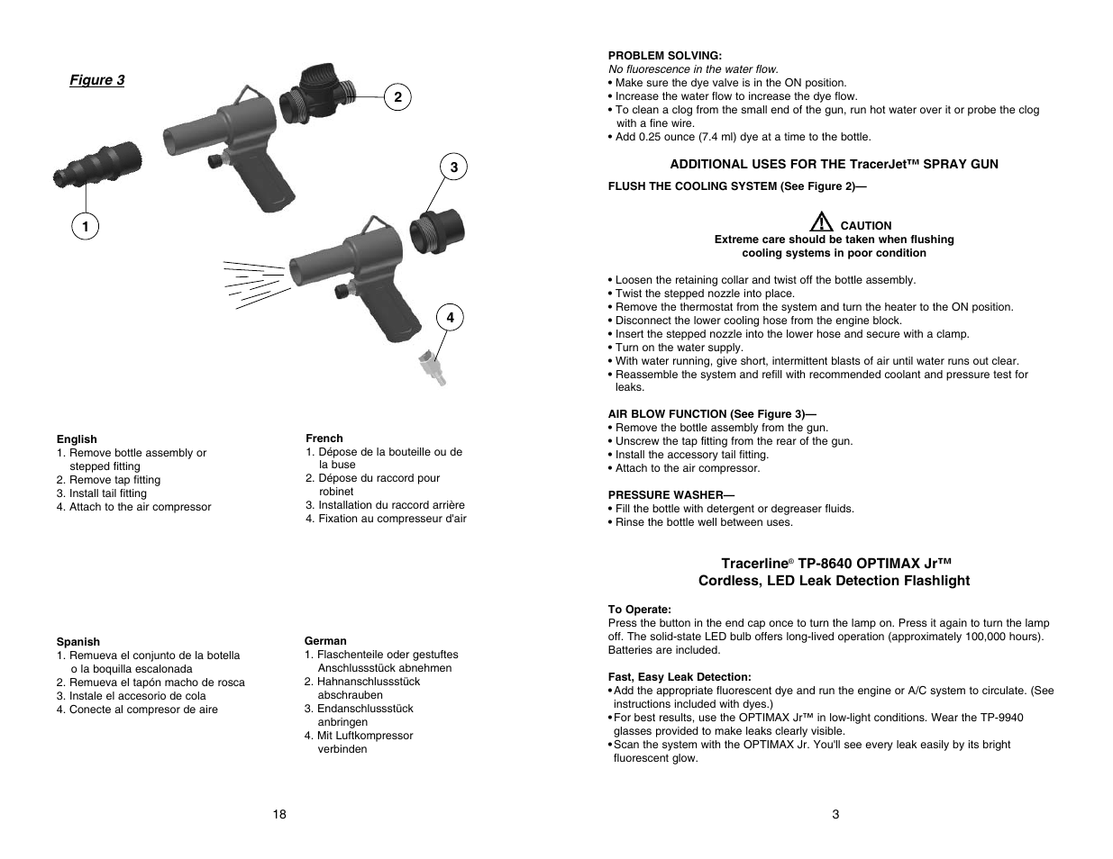 Tp-8648 leakfinder kit manual 18.pdf | Tracer TP-8648 Manual M-L AM06054 User Manual | Page 18 / 19