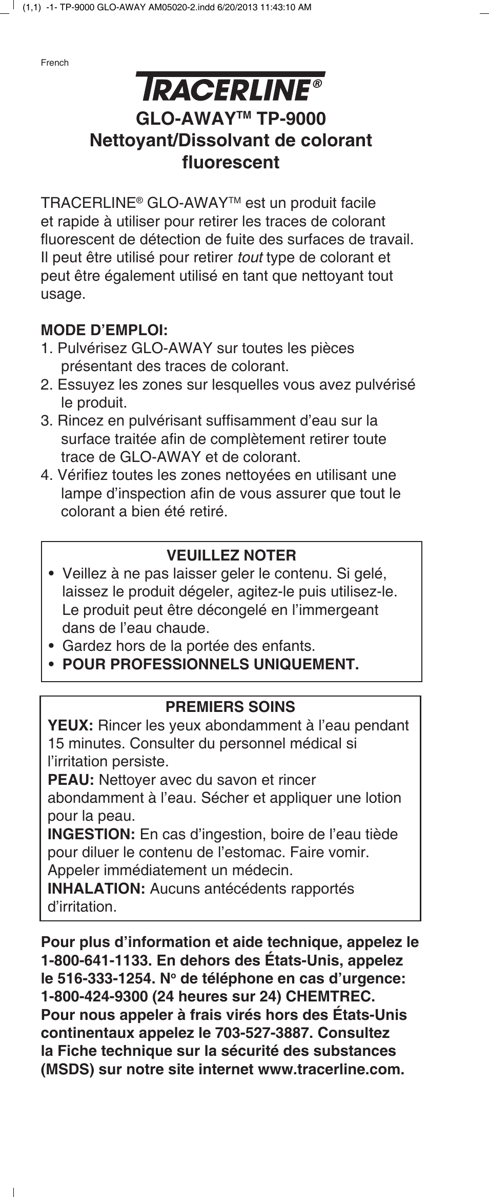 Glo-away | Tracer TP-9000 Glo-Away M-L AM05020-2 User Manual | Page 2 / 4