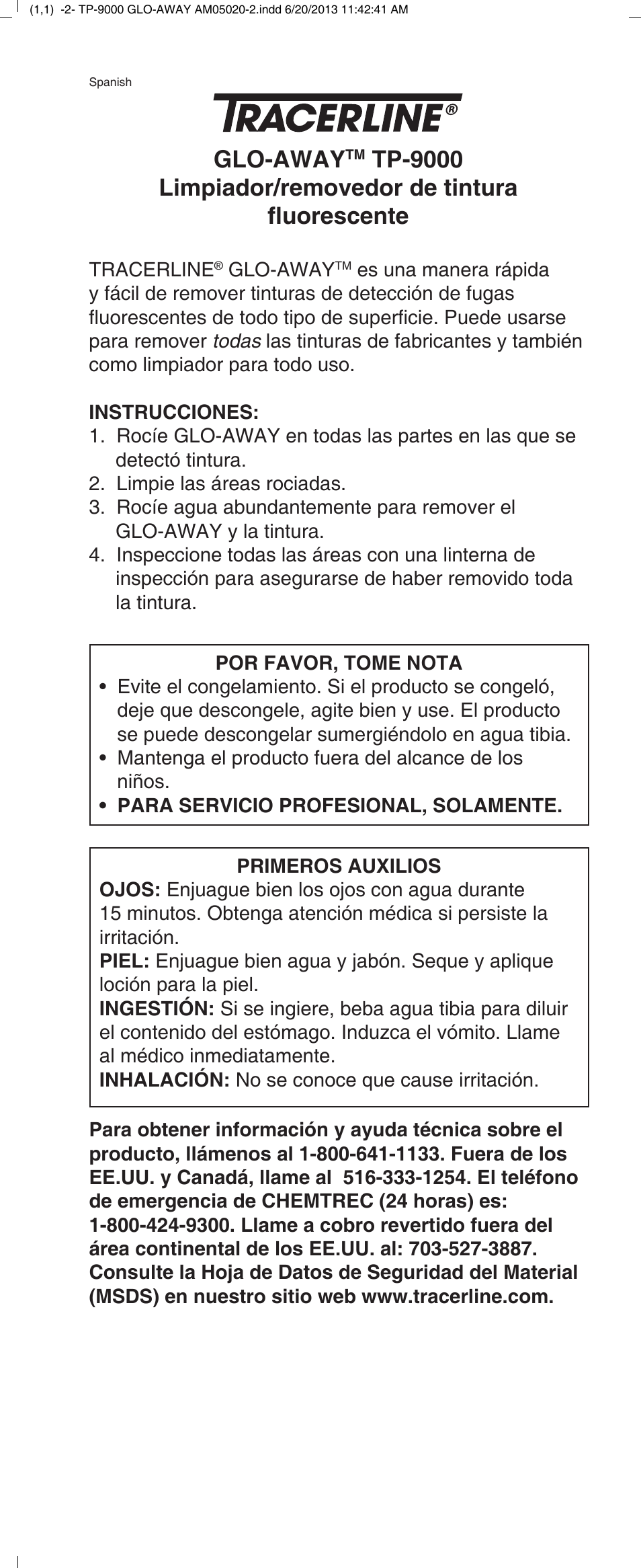 Glo-away | Tracer TP-9000 Glo-Away M-L AM05020-2 User Manual | Page 3 / 4