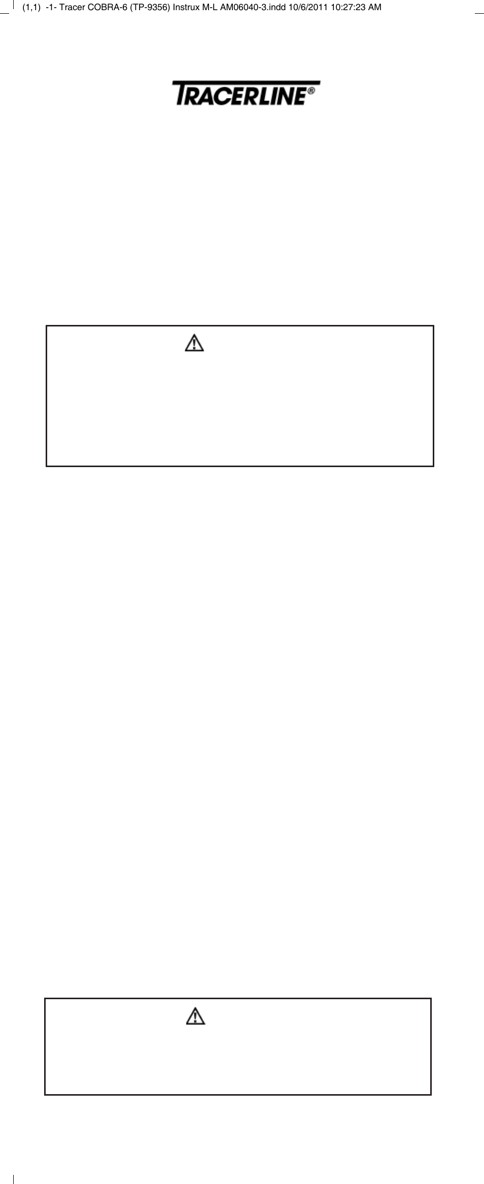 Tracer TP-9356 COBRA-6 M-L AM06040-3 User Manual | 8 pages