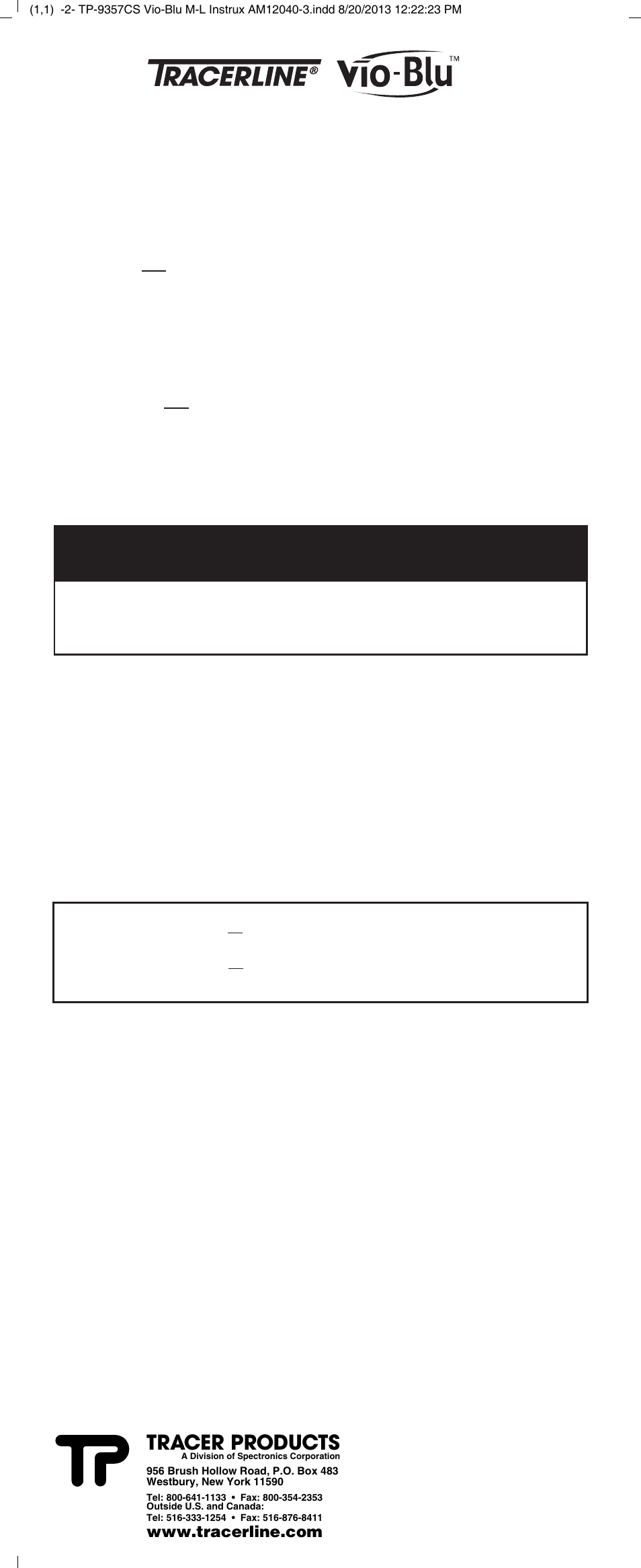 Tracer TP-9357CS Vio-Blu M-L AM12040-3 User Manual | 4 pages