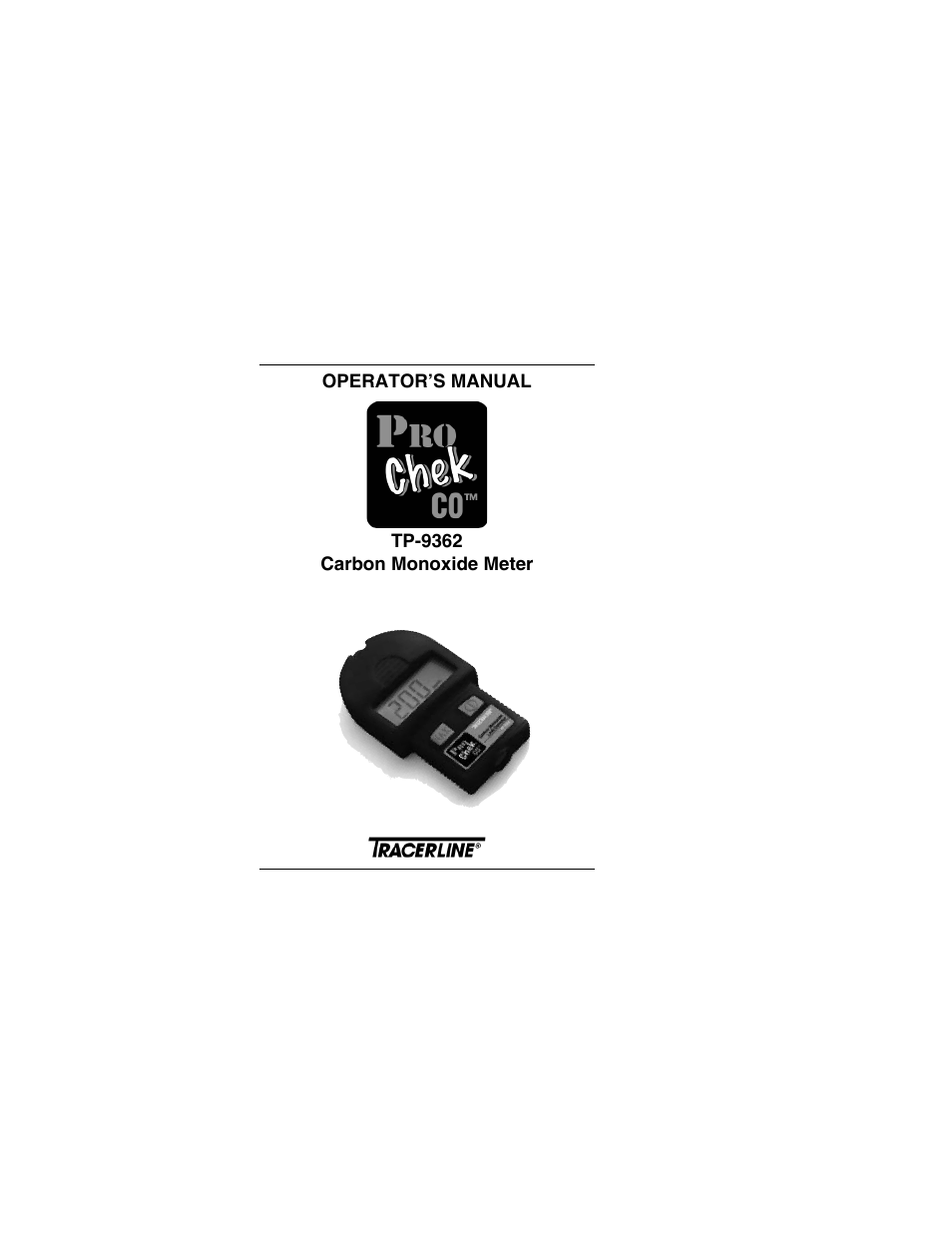 Tracer TP-9362 PRO-Chek CO AM08047 User Manual | 7 pages