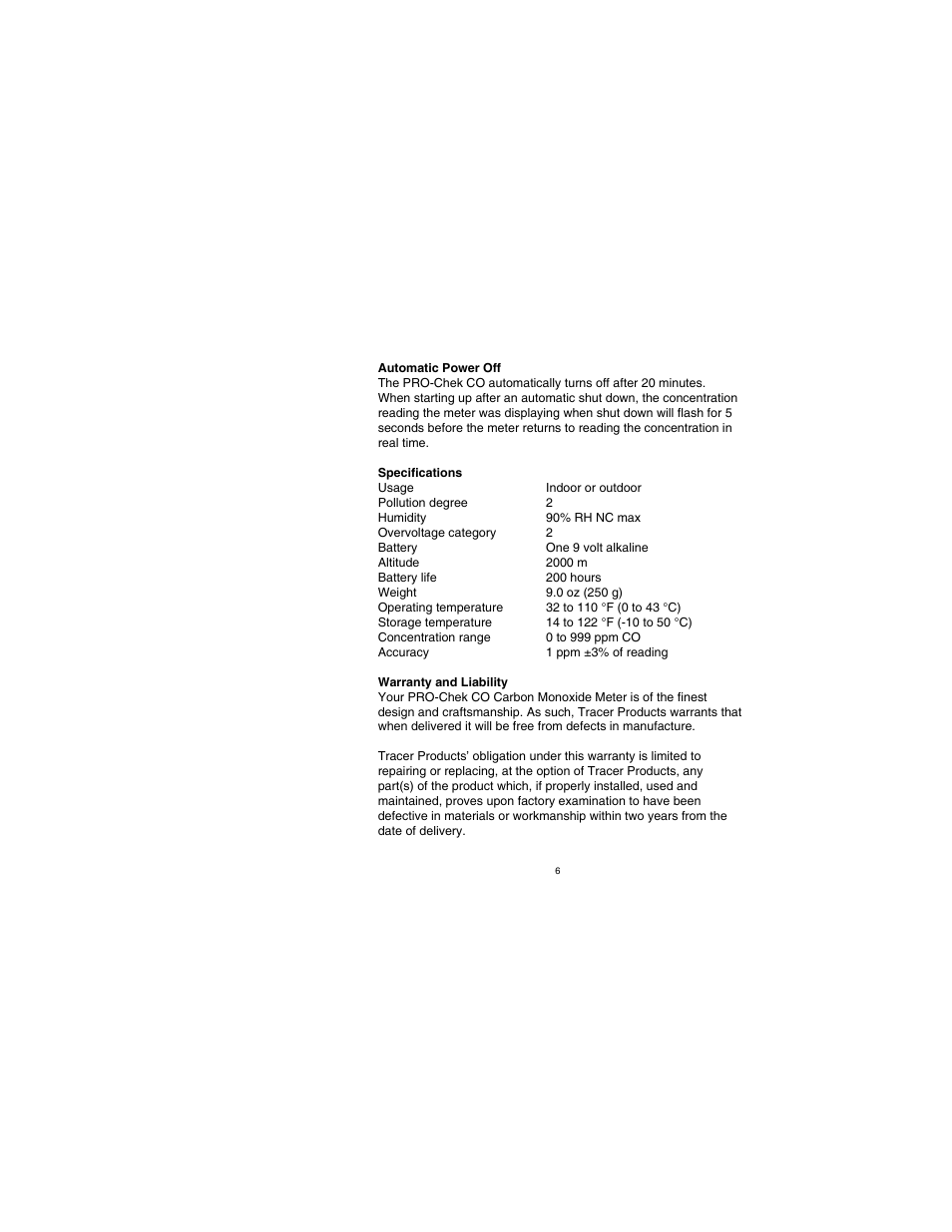Tracer TP-9362 PRO-Chek CO AM08047 User Manual | Page 5 / 7