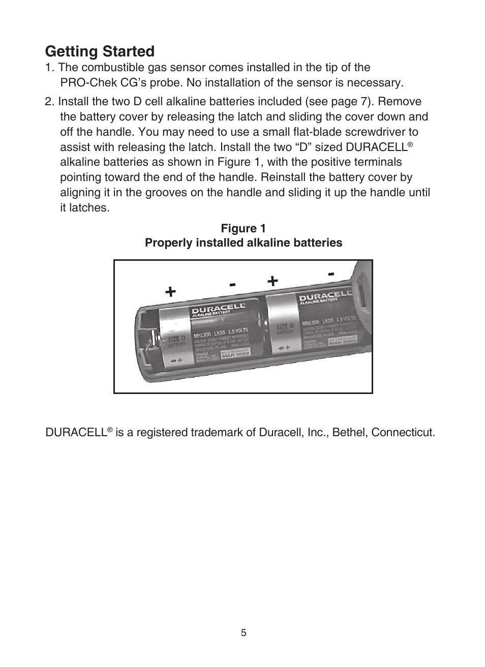 Getting started | Tracer TP-9363 PRO-Chek CG AM08045-4 User Manual | Page 5 / 12