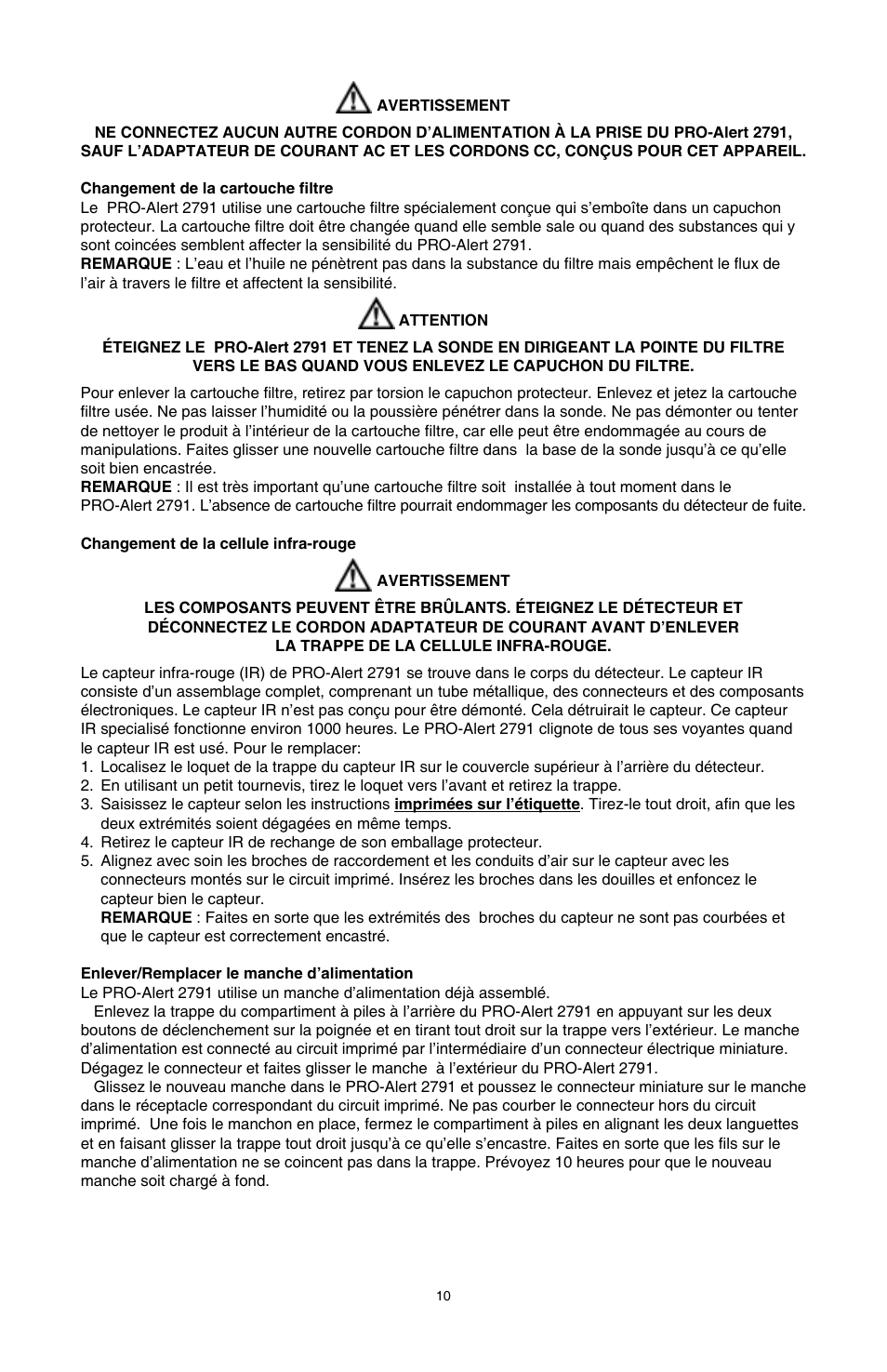 Tracer TP-9364 PRO-Alert 2791 AM08046-2 User Manual | Page 10 / 24