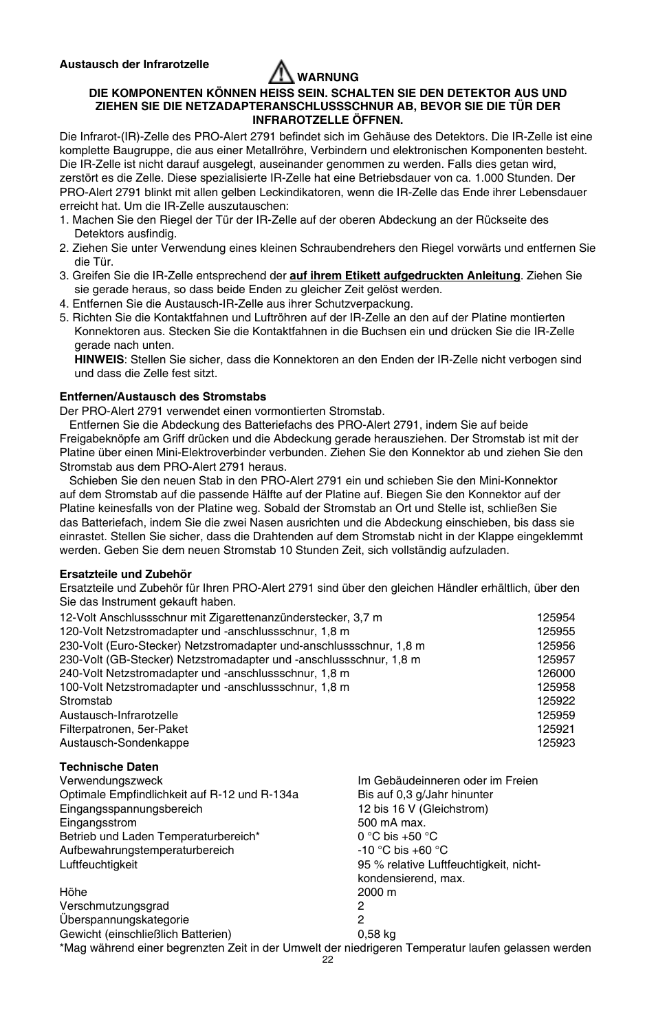 Tracer TP-9364 PRO-Alert 2791 AM08046-2 User Manual | Page 22 / 24