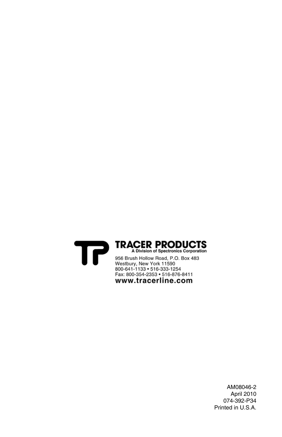 Tracer TP-9364 PRO-Alert 2791 AM08046-2 User Manual | Page 24 / 24