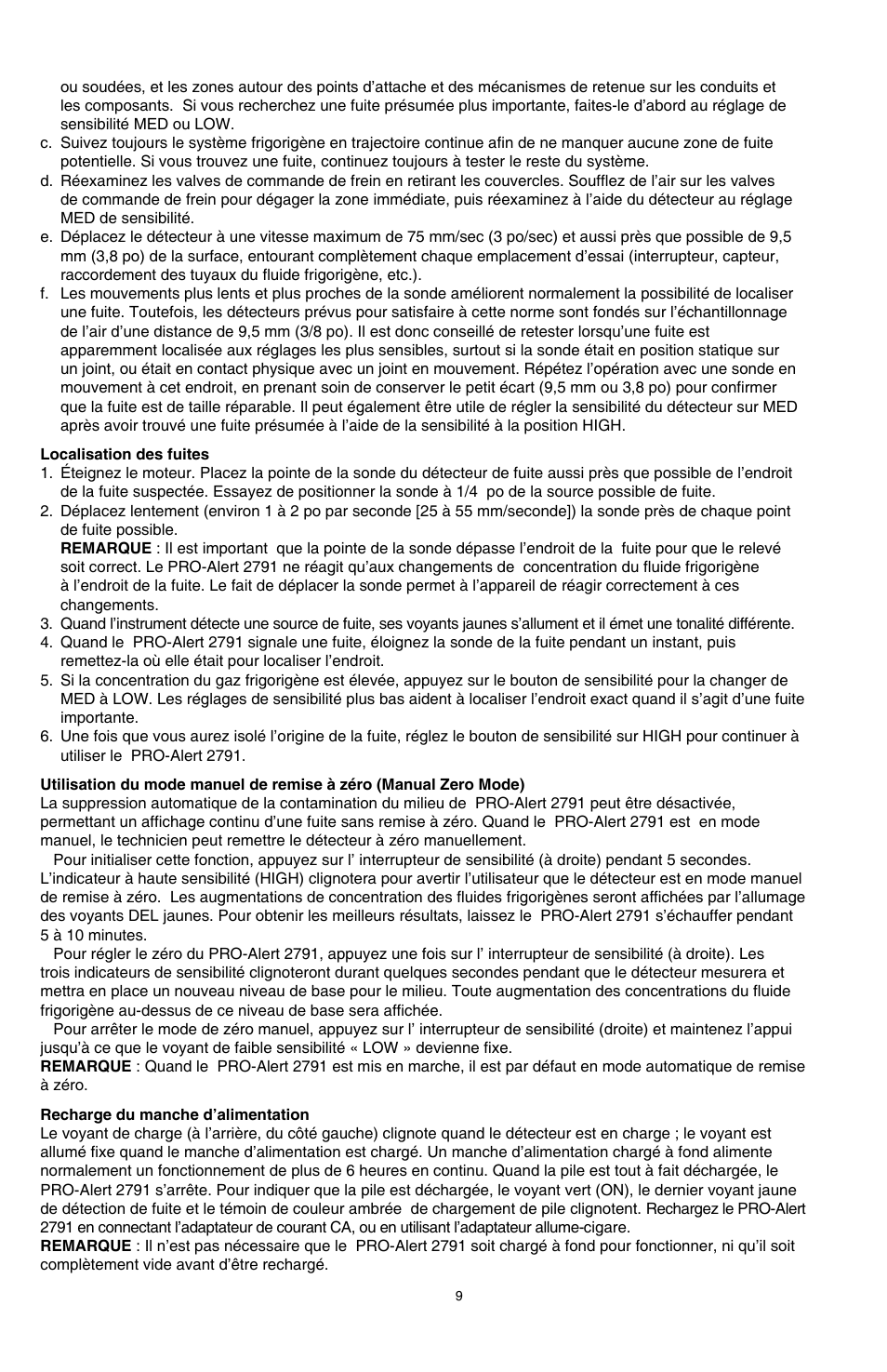 Tracer TP-9364 PRO-Alert 2791 AM08046-2 User Manual | Page 9 / 24