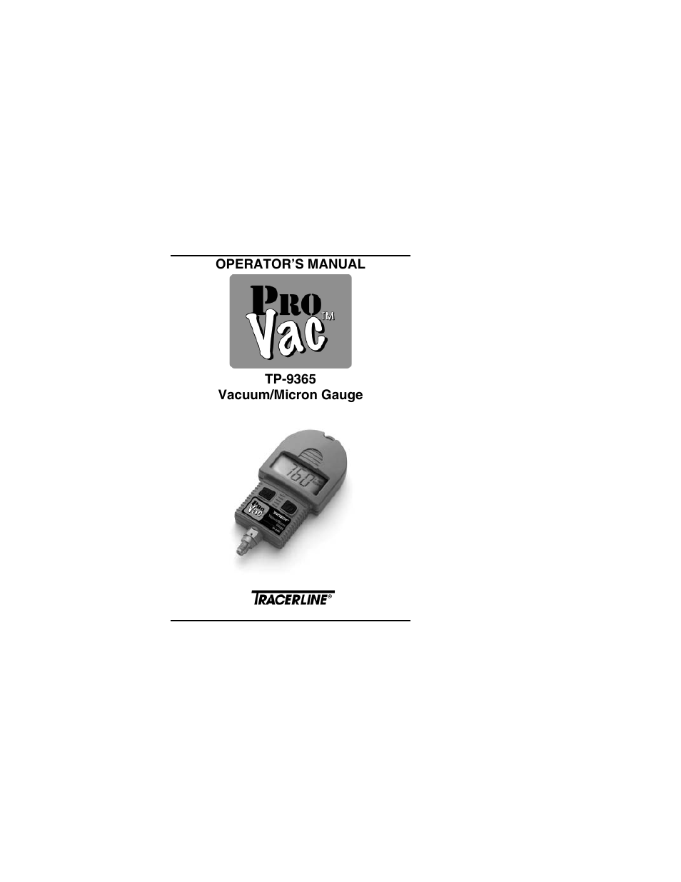Tracer TP-9365 PRO-Vac AM08048 User Manual | 8 pages