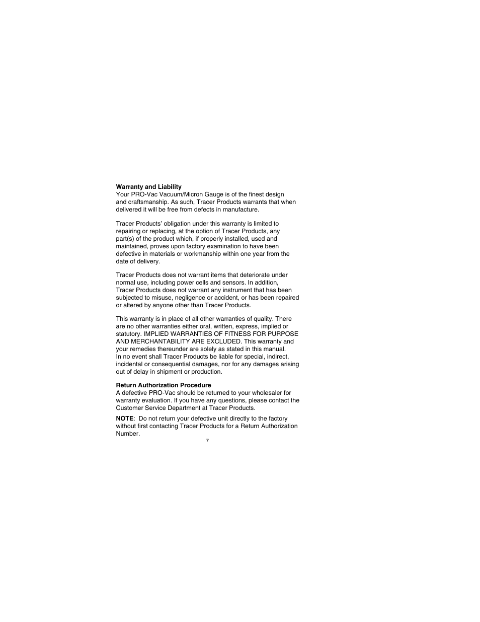 Tracer TP-9365 PRO-Vac AM08048 User Manual | Page 7 / 8