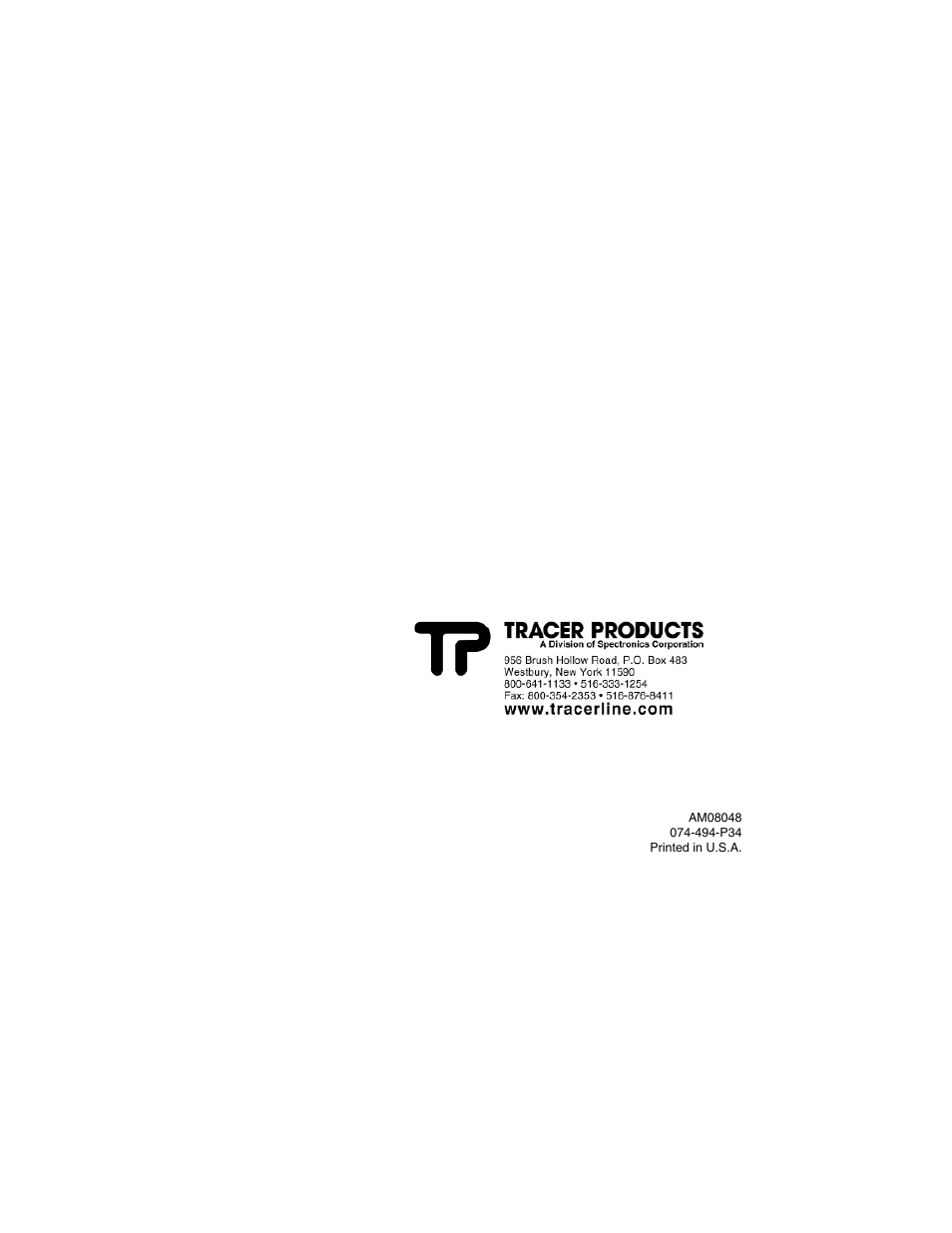 Tracer TP-9365 PRO-Vac AM08048 User Manual | Page 8 / 8