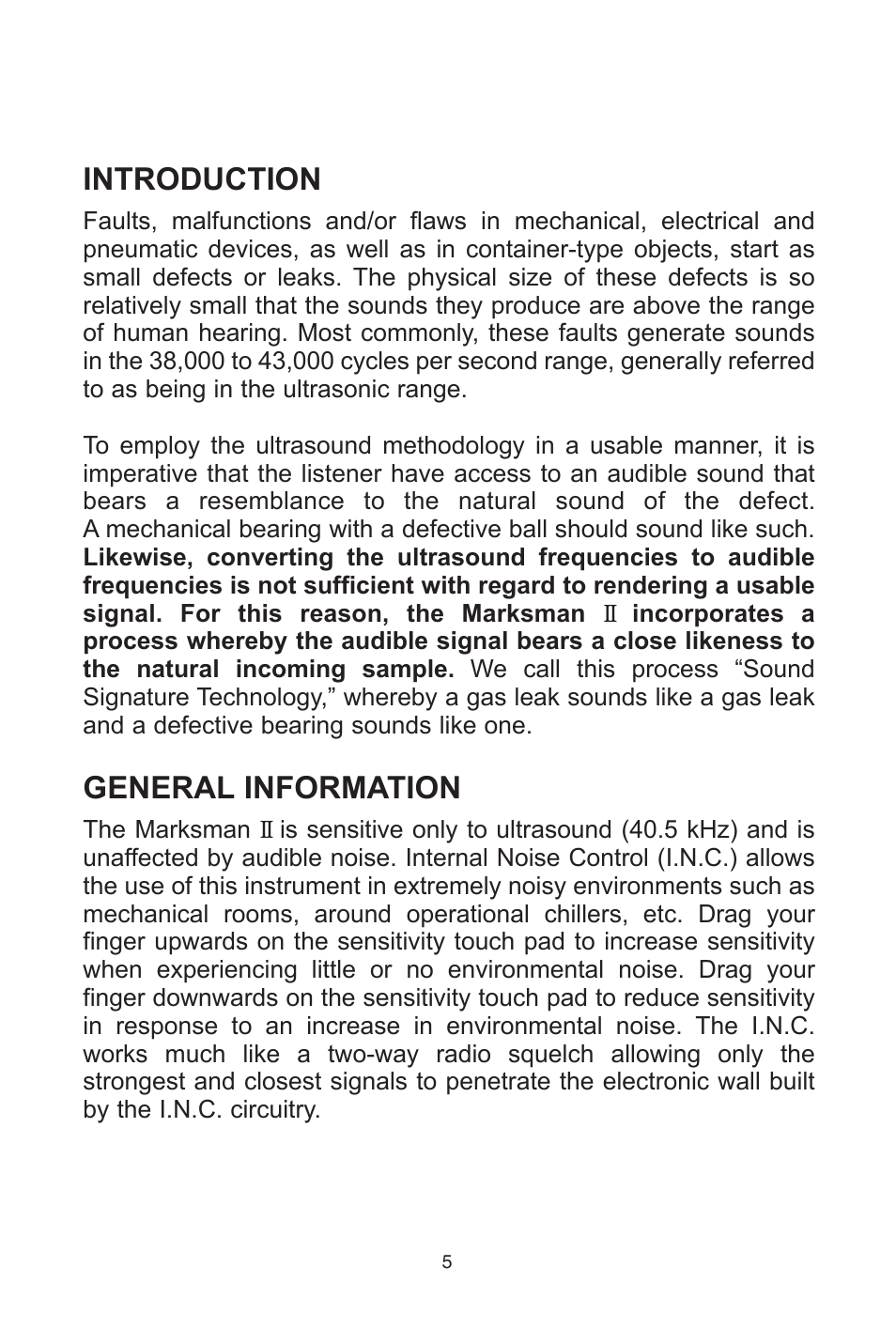 Introduction, General information | Tracer TP-9367 Marksman II AM12002 User Manual | Page 5 / 20