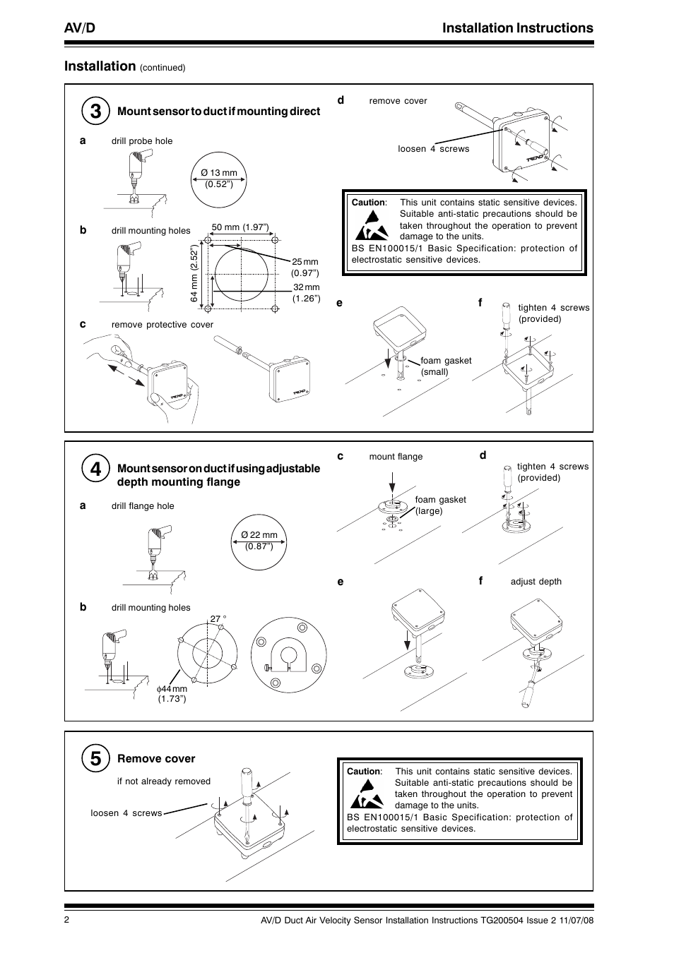 Av/d installation instructions installation | TREND AV_D User Manual | Page 2 / 4