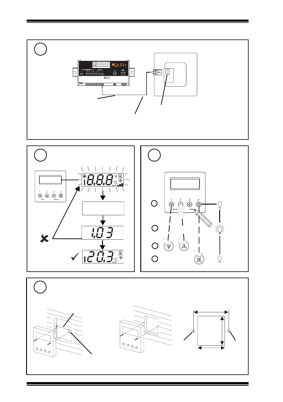 Rd-iql installation instructions, Installation, Engineer temperature offset | Check start up reset, Connect to iql+ controller, Continued), Firmware version, Every 7 s: communications failure default=0 | TREND RD-IQL User Manual | Page 4 / 8
