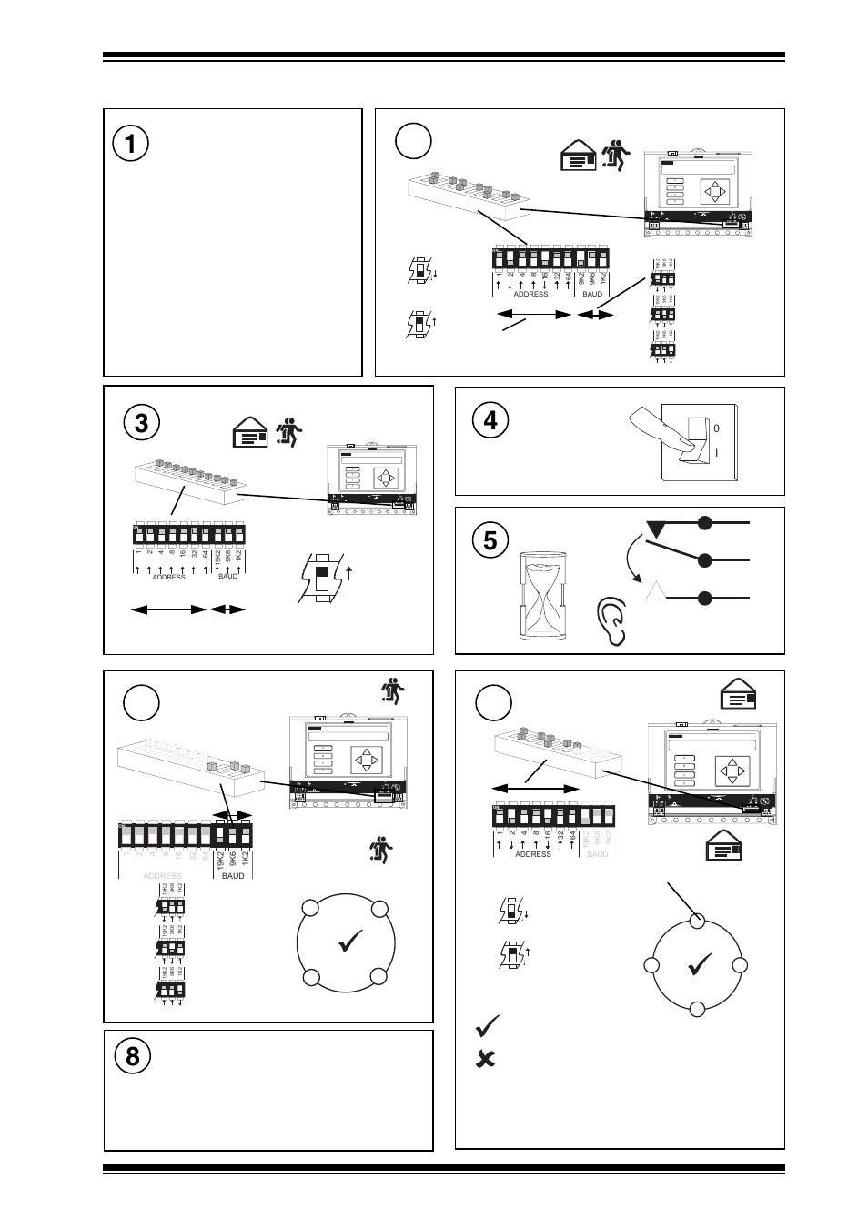 Installation instructions nbox/xnc220, 5 zero address/baud rate switch reset, Address = 0 baud = 0 | Reset the network baud rate, Reset the network address, Backup, switch off, isolate, open flap, Set all switch poles to zero, Switch on, Wait for relays, Tx rx ok | TREND NBOX_XNC220 User Manual | Page 11 / 12