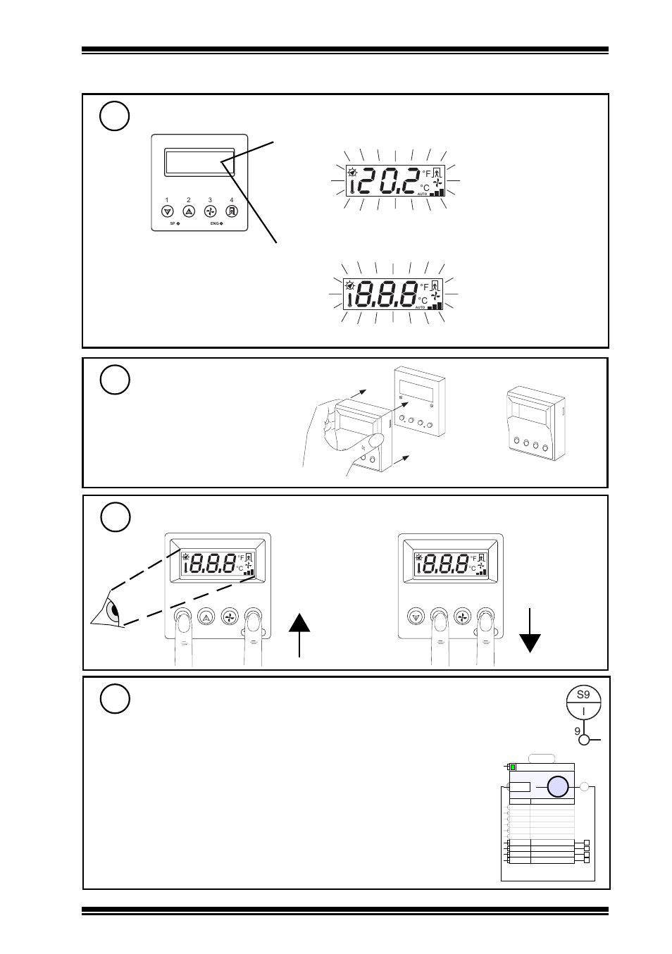 Installation instructions rd-iq installation, Check error display, Replace front panel | Adjust contrast, Configure controllers | TREND RD-IQ User Manual | Page 7 / 8