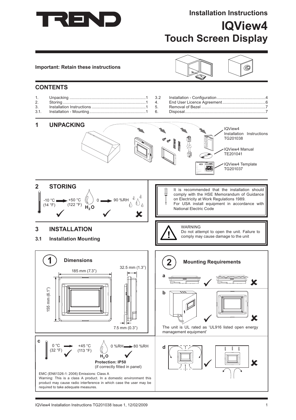 TREND iQView4 User Manual | 8 pages
