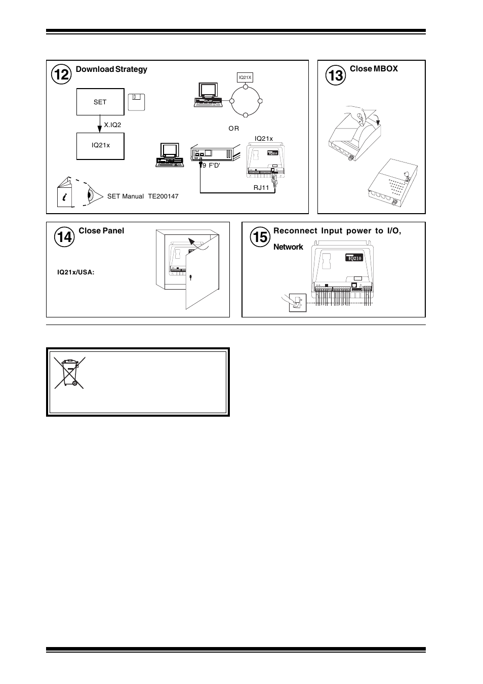 Iq21x installation instructions, 5zero address/baud rate switch reset, 6 disposal | TREND IQ21x User Manual | Page 12 / 12