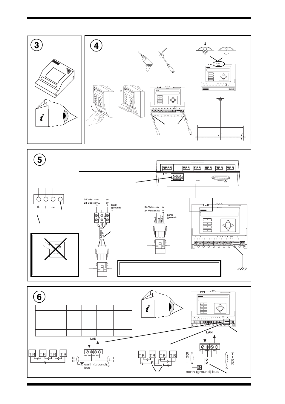Iq22x installation instructions - mounting, 3 installation - mounting, Mounting | Ef mount mbox, Connecting power, Do not apply power, Connect network, 2 wire 4 wire, 2 4 v | TREND IQ22x User Manual | Page 2 / 12