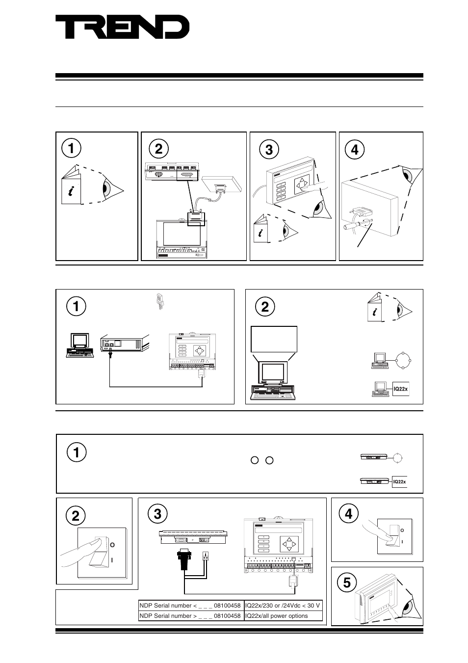 Iq22x, Series controllers, Installation instructions - options | Sheet 3: installation instructions - options, 1 connecting a remote 2-line display | TREND IQ22x User Manual | Page 9 / 12