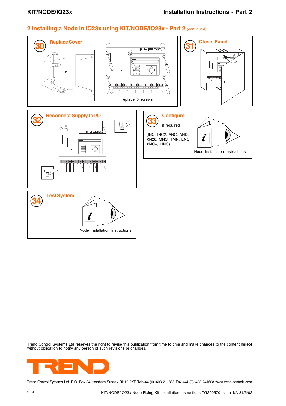 Kit/node/iq23x installation instructions - part 2 | TREND KIT_NODE_IQ23x User Manual | Page 8 / 8