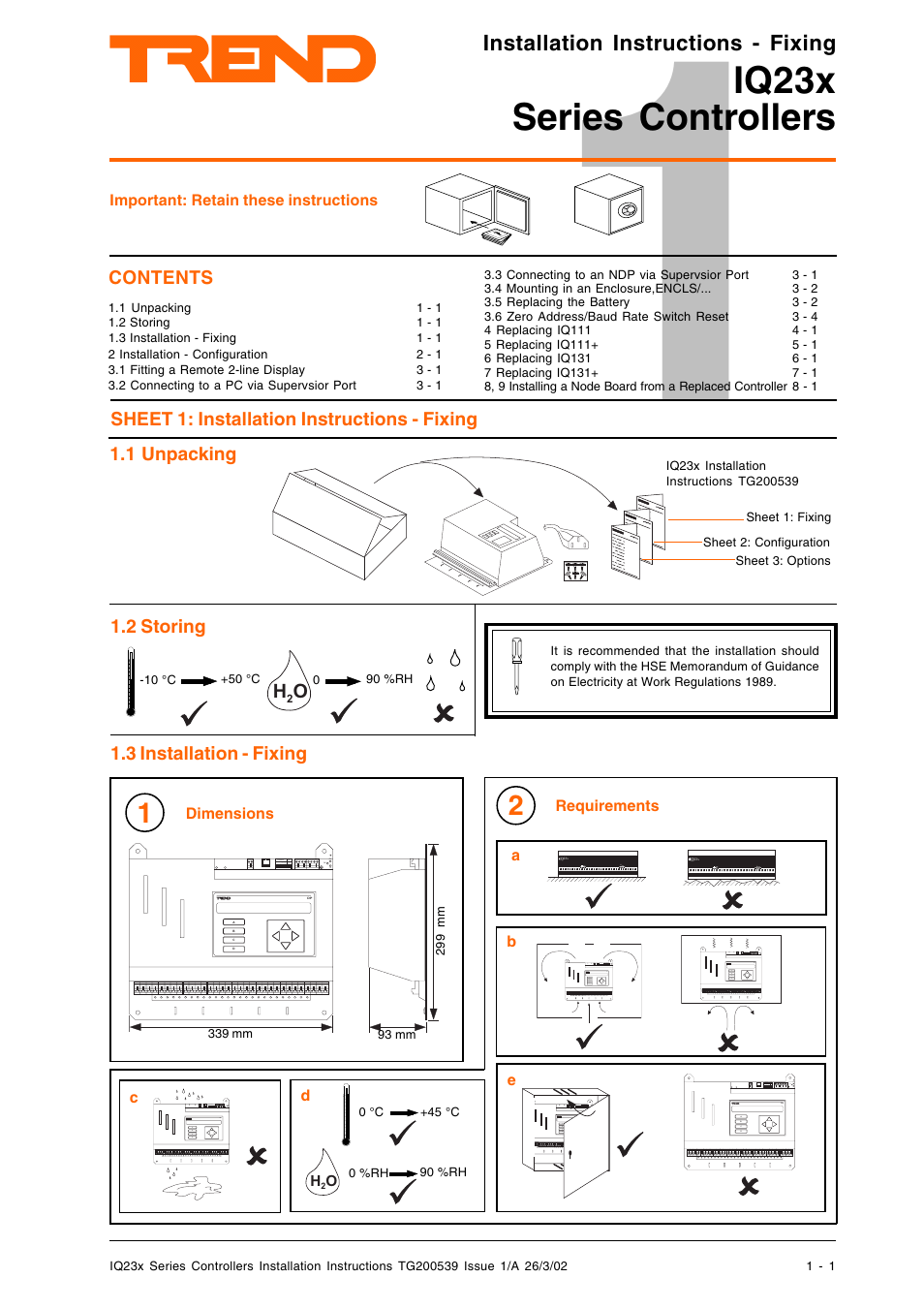 TREND IQ23x User Manual | 36 pages