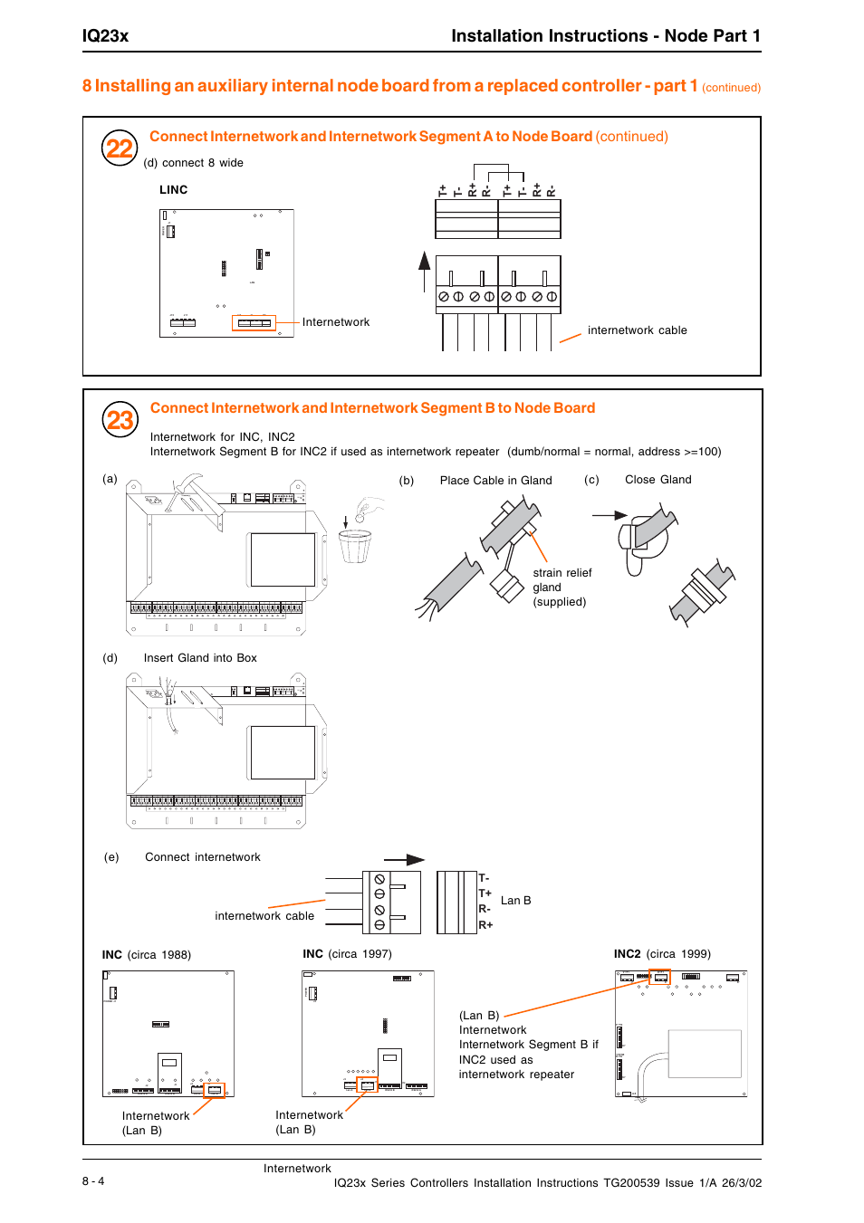 Iq23x installation instructions - node part 1 | TREND IQ23x User Manual | Page 32 / 36