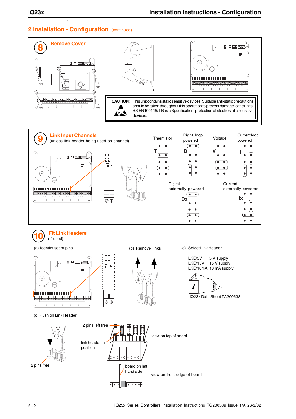 Iq23x installation instructions - configuration, 2 installation - configuration | TREND IQ23x User Manual | Page 6 / 36