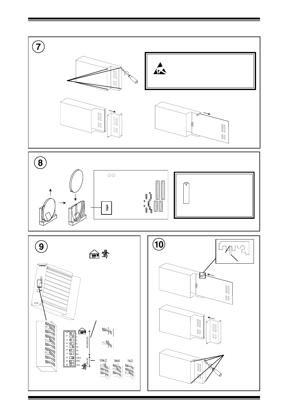 Iq246 installation instructions, 4 replacing the battery, Replace battery | Replace board, Remove board | TREND IQ246 User Manual | Page 10 / 12