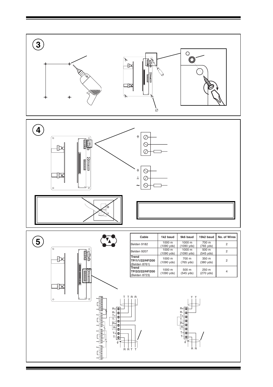 Iq246 installation instructions, Connecting network, 1 installation - mounting | Mounting, Connecting power, R+ r- t+ t, R+ r- t+ t- 24 vdc 0 v, 24 vdc 0 v | TREND IQ246 User Manual | Page 2 / 12