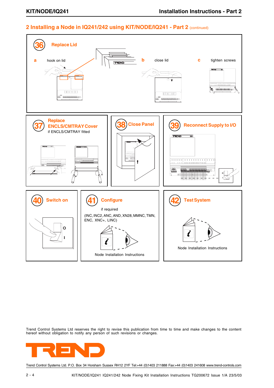 TREND KIT_NODE_IQ241 User Manual | Page 8 / 8