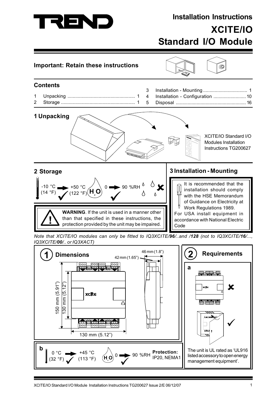 TREND XCITE_IO User Manual | 16 pages