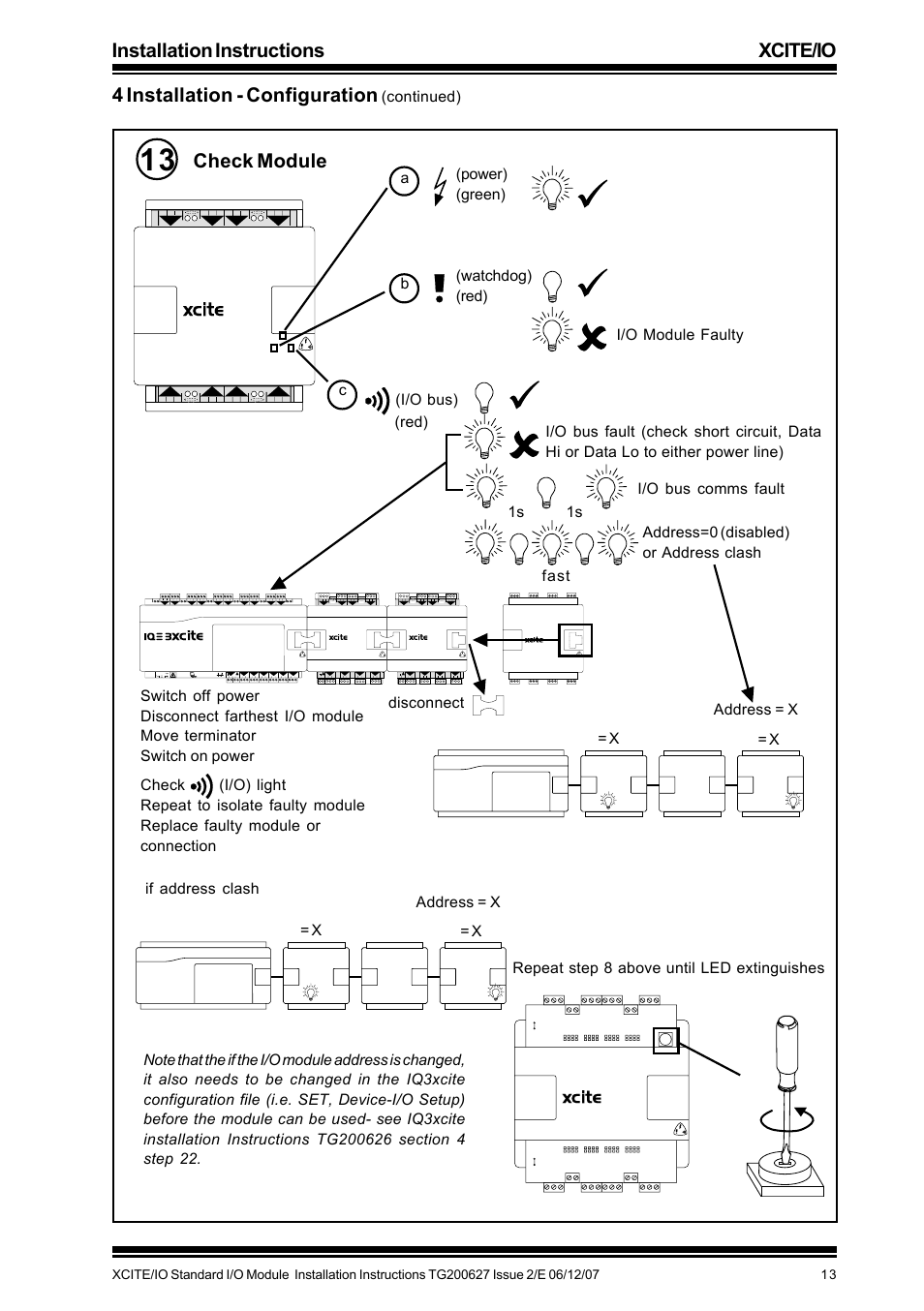 Check module, Continued) | TREND XCITE_IO User Manual | Page 13 / 16
