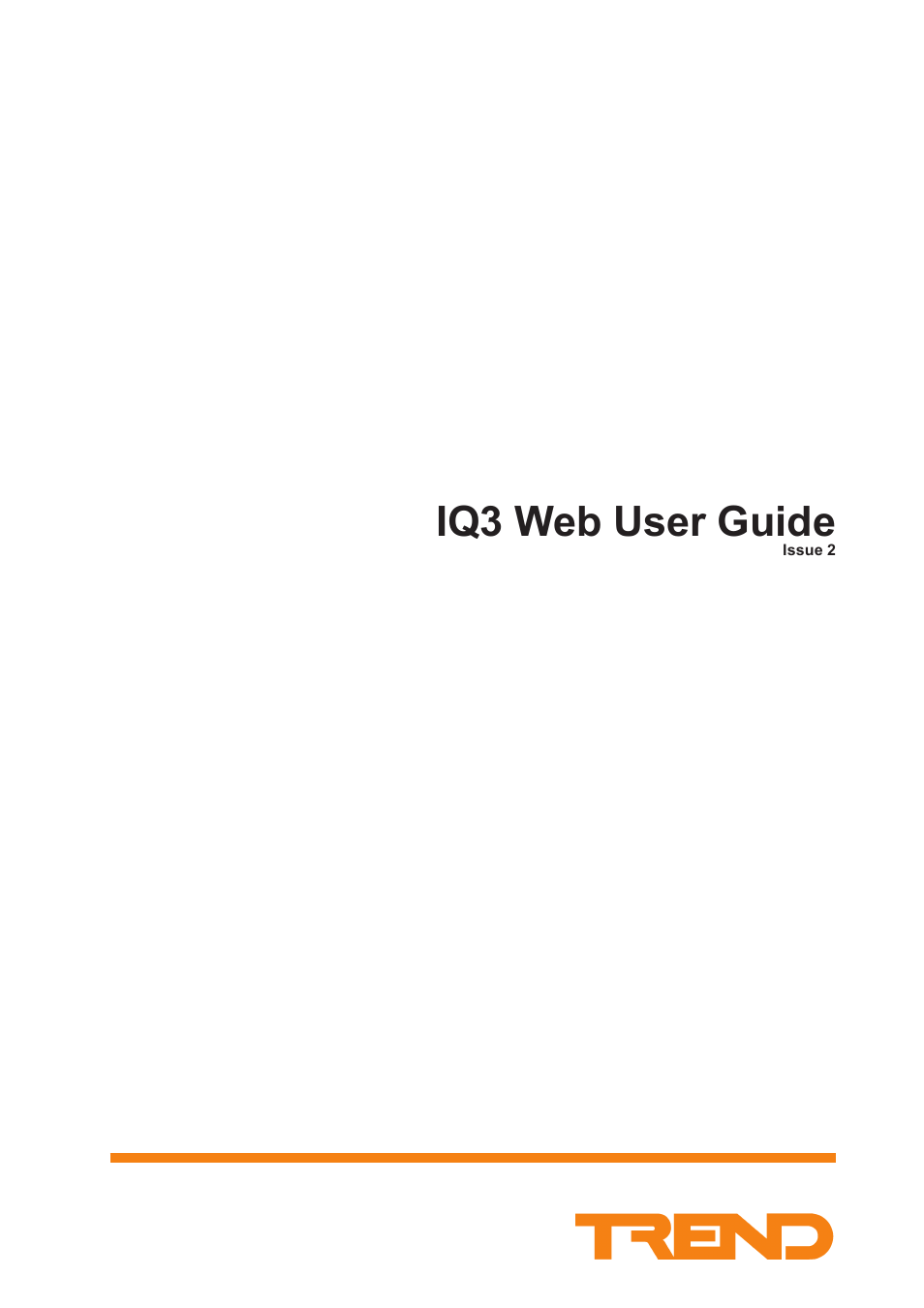 TREND IQ3 User Guide User Manual | 40 pages